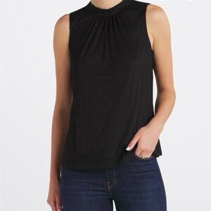 Women’s Black Sleeveless Mock Neck Top